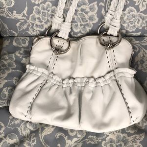 B. Makowsky soft white leather handbag